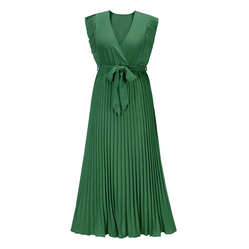 Women’s Maxi Dress with V-neck and Ruffle Sleeves