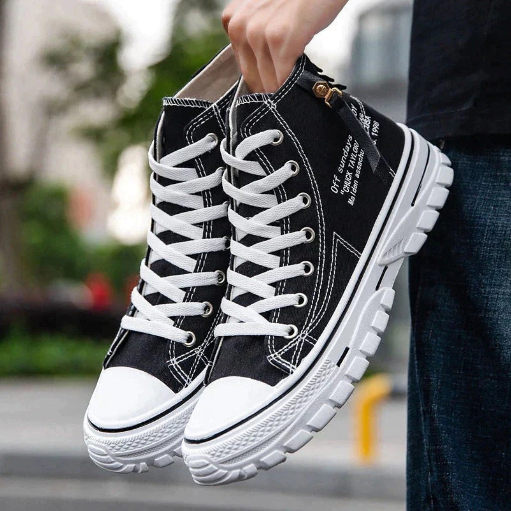 Casual Streetwear Men’s Chunky Canvas High Tops