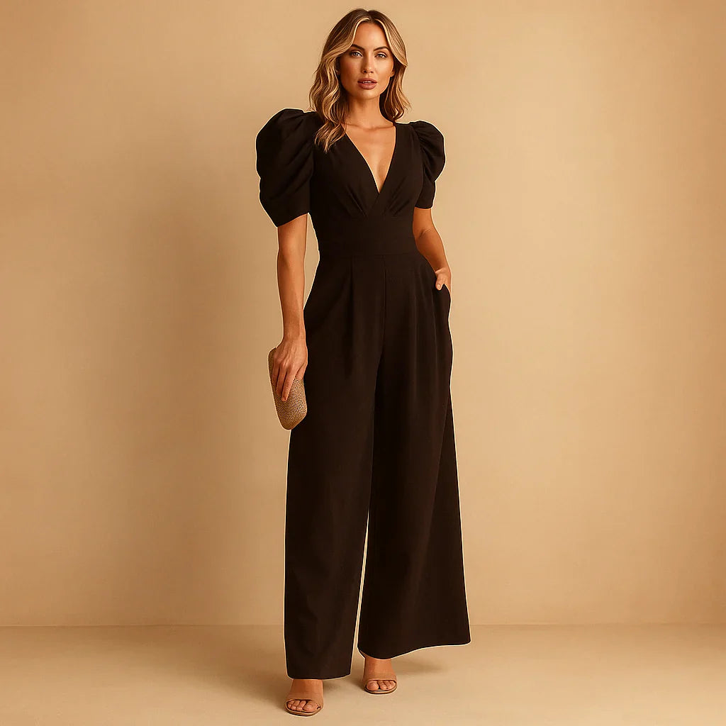 Flattering Puff Sleeve fit Jumpsuit