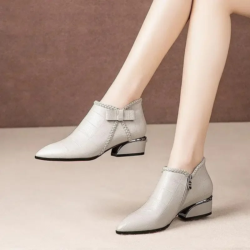 Women’s Ankle Boots with Pointed Toe and Side Zip