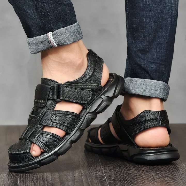 Men’s Vegan Leather Sandals with Multiple Straps