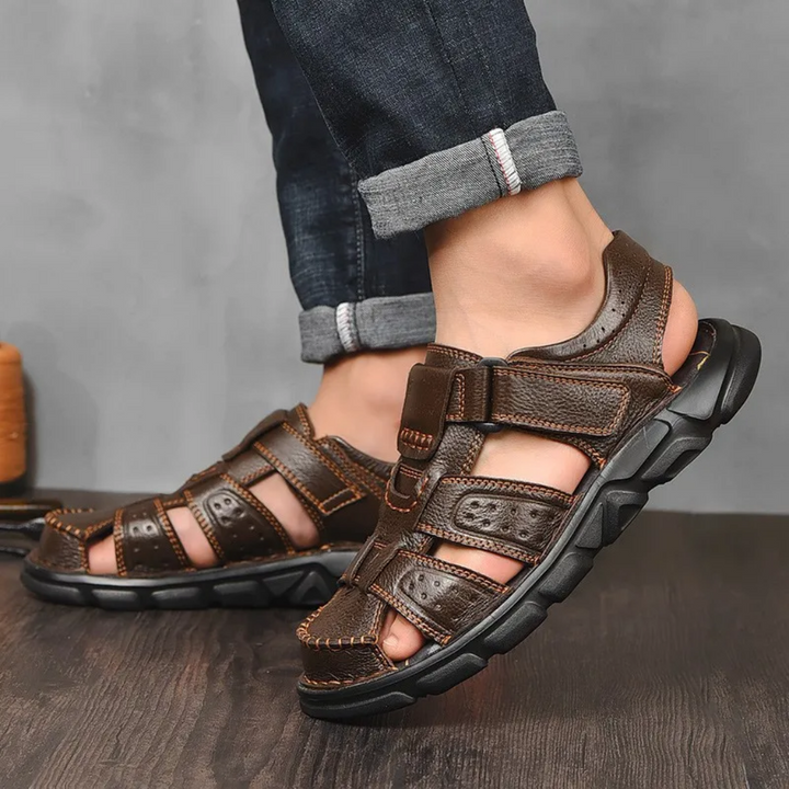Men’s Vegan Leather Sandals with Multiple Straps