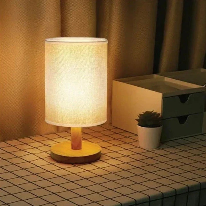 Modern Wooden Nightstand Lamp