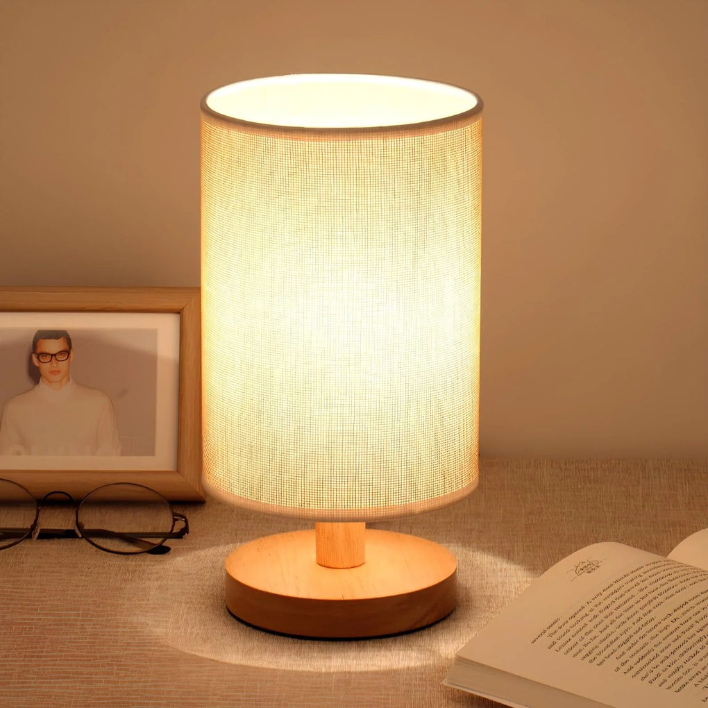 Modern Wooden Nightstand Lamp