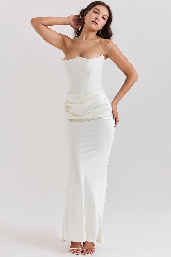 Women’s Strapless Maxi Dress with Corset Style