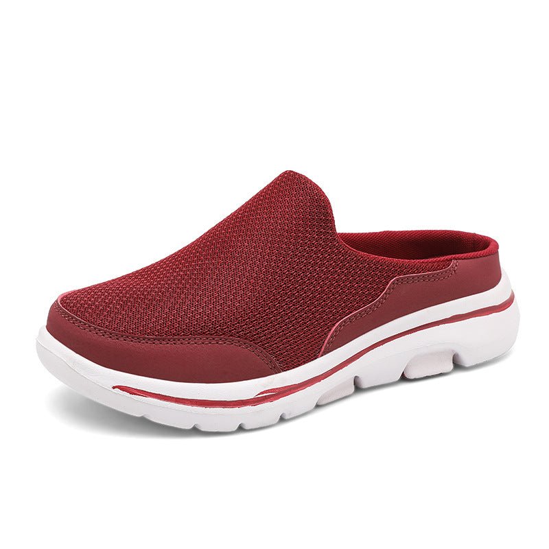 Men’s Mesh Slip-On Half Shoes with Platform Sole