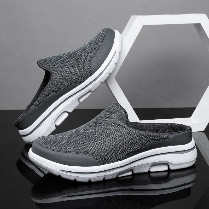 Men’s Mesh Slip-On Half Shoes with Platform Sole