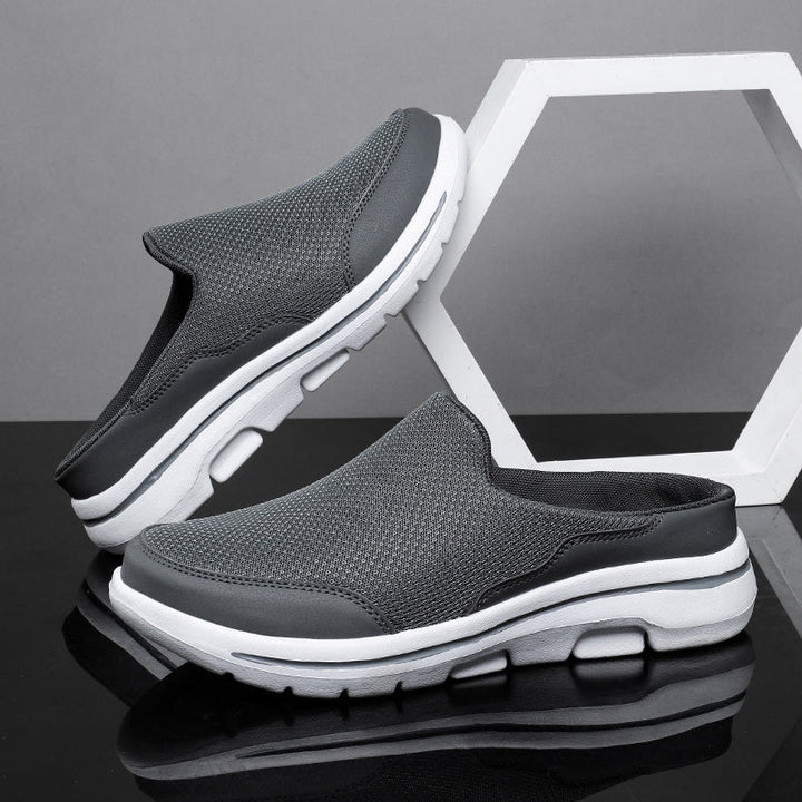 Men’s Mesh Slip-On Half Shoes with Platform Sole