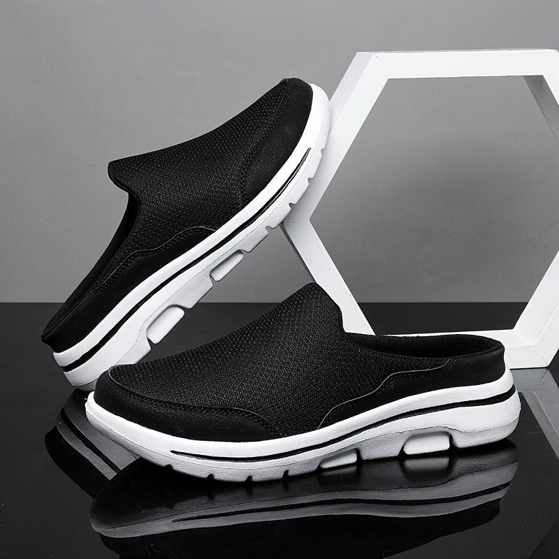 Men’s Mesh Slip-On Half Shoes with Platform Sole