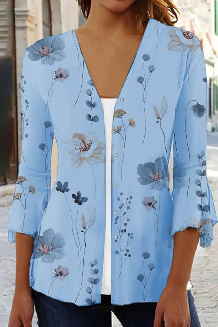 Women’s Floral Print 3/4 Sleeve Blouse