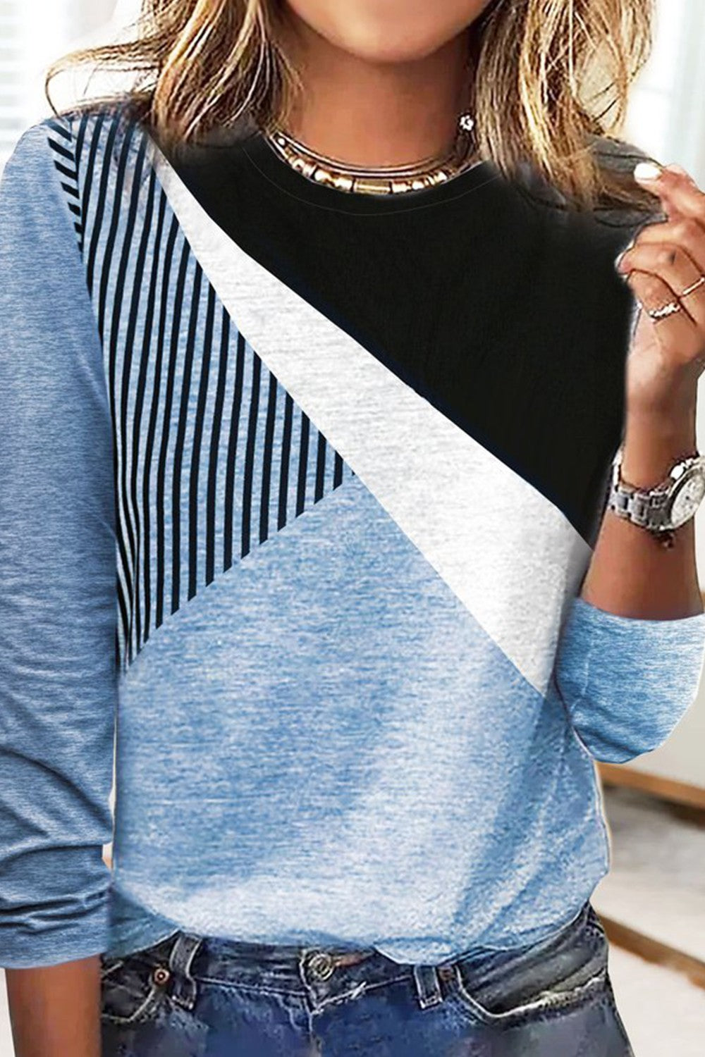 Women’s Geometric Print Long-Sleeve Shirt