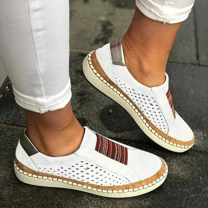 Women’s Slip-On Walking Shoes with Perforated Upper