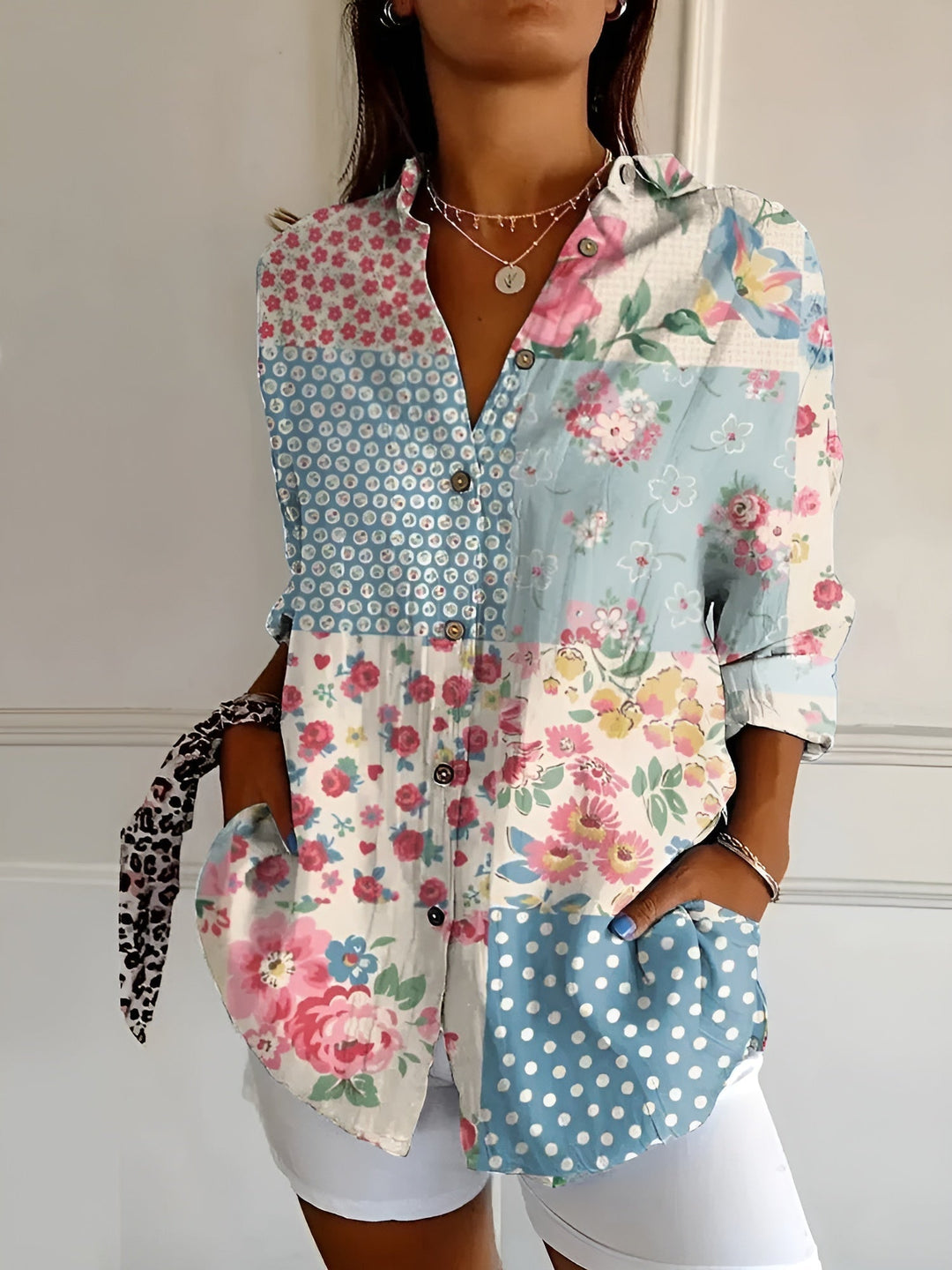 Women’s Printed Button-Down Shirt