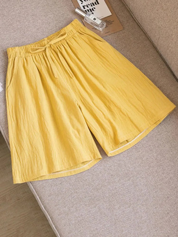 Women's Linen Shorts with Drawstring