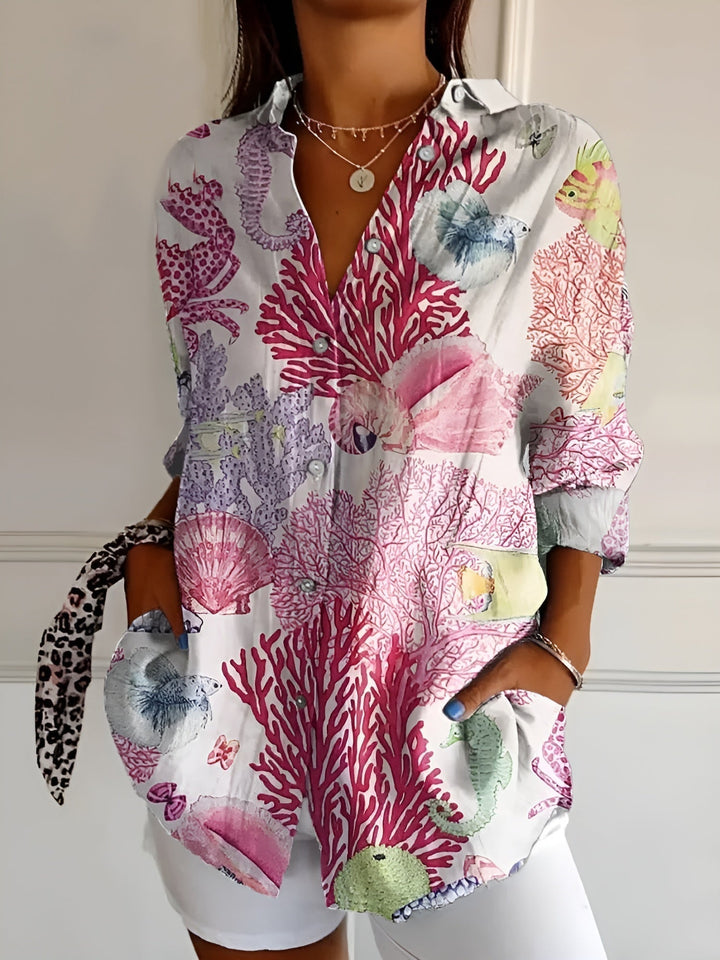 Women’s Printed Button-Down Shirt