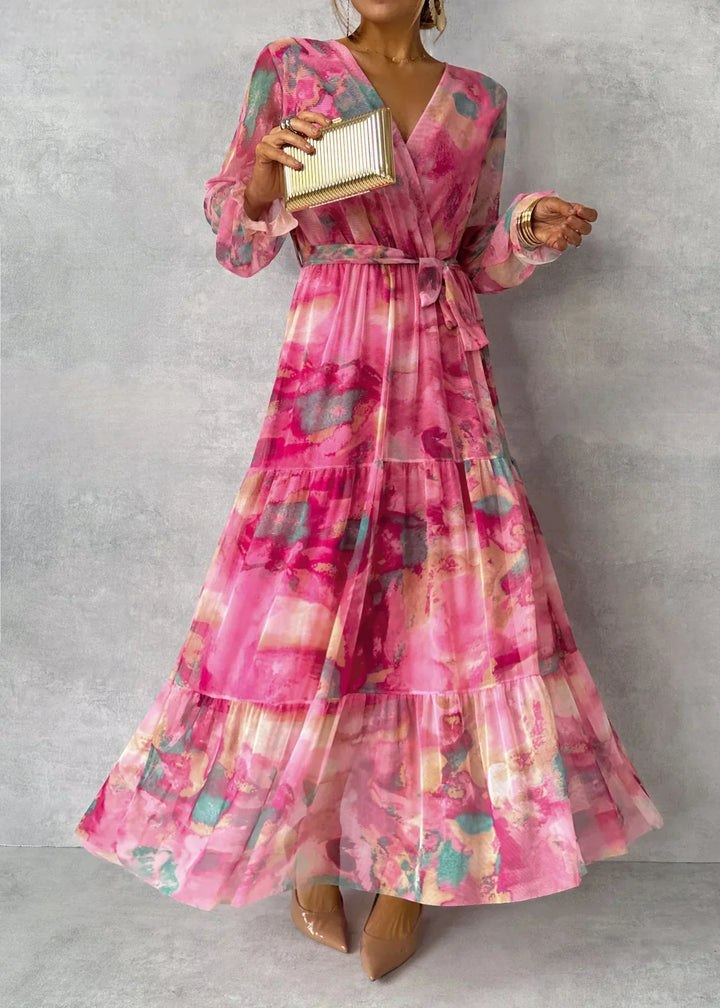 Women’s Long-Sleeve Tiered Maxi Dress
