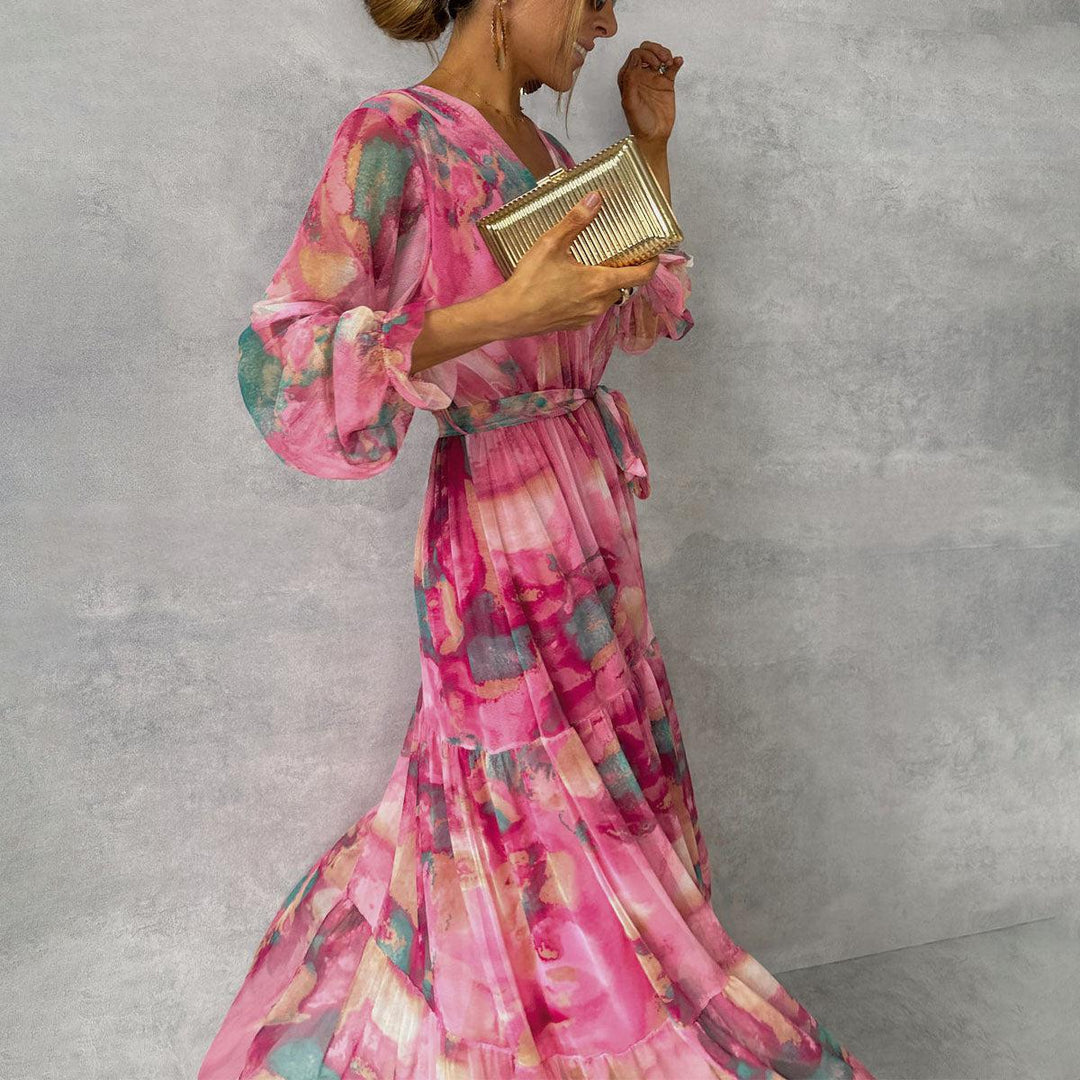 Women’s Long-Sleeve Tiered Maxi Dress