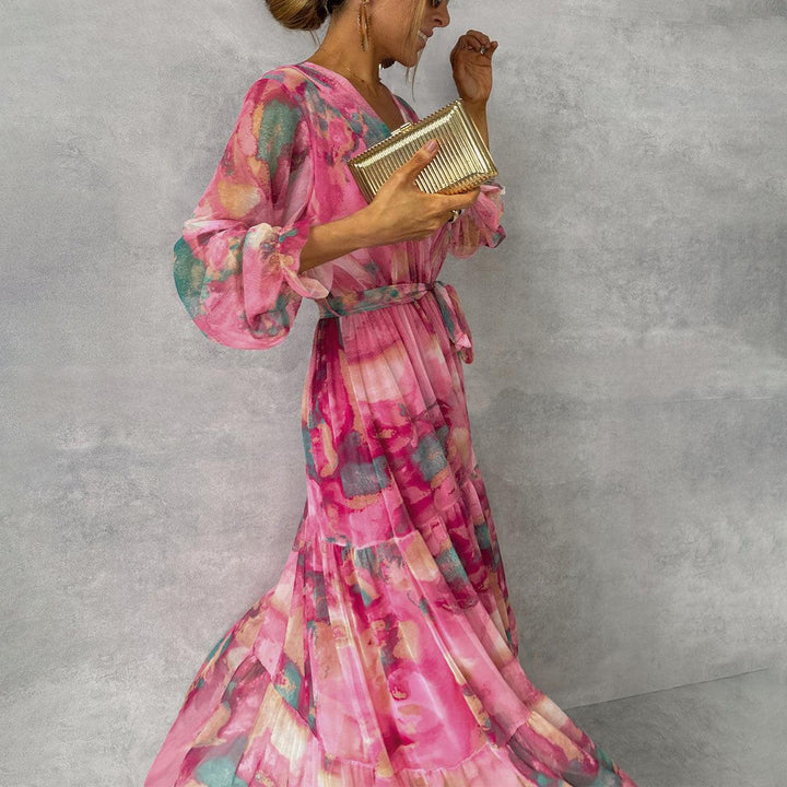 Women’s Long-Sleeve Tiered Maxi Dress