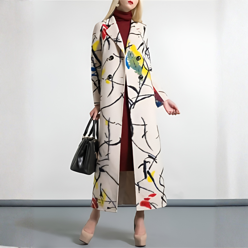 Waterproof Long Coat with Buttons for Women