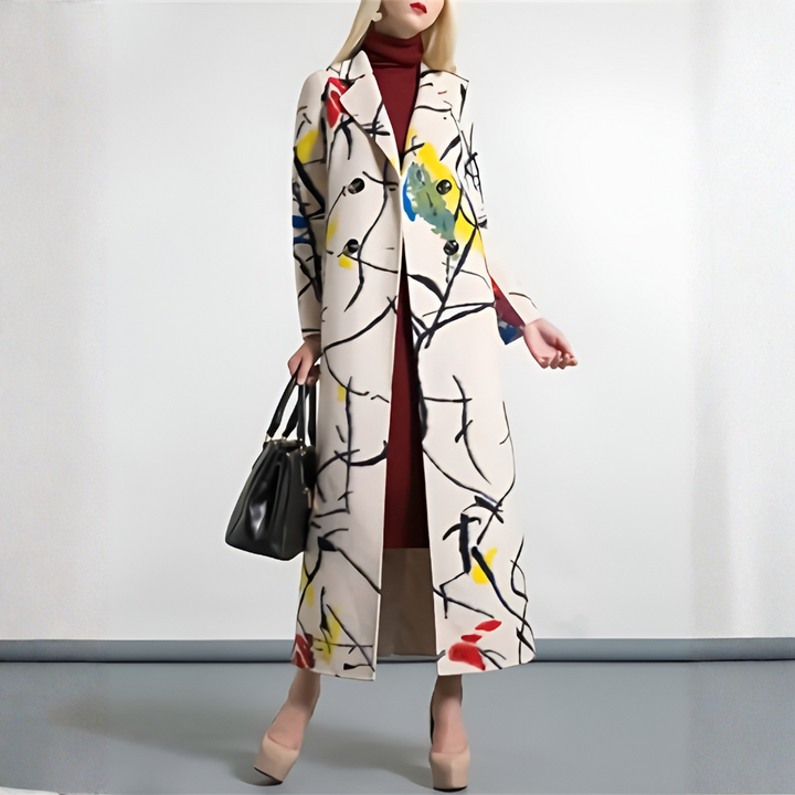 Waterproof Long Coat with Buttons for Women