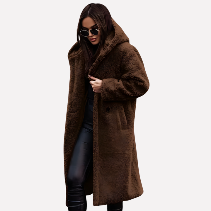 Women’s Hooded Coat with Button Closure