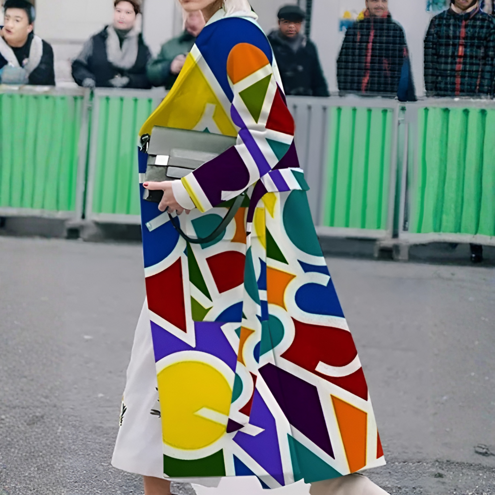 Waterproof Long Coat with Buttons for Women