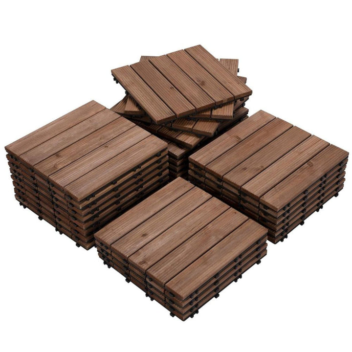 Interlocking Wood Tiles for Indoor and Outdoor