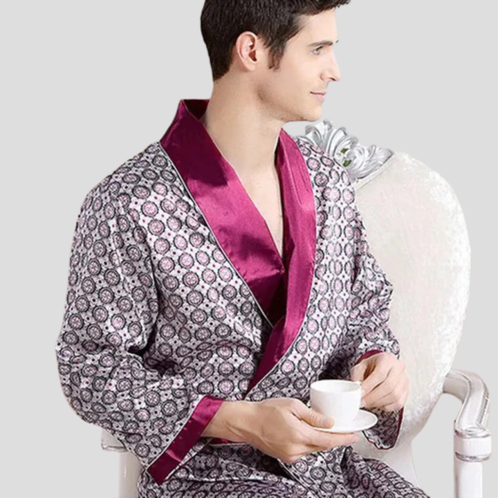 Men’s Kimono Satin Bathrobe