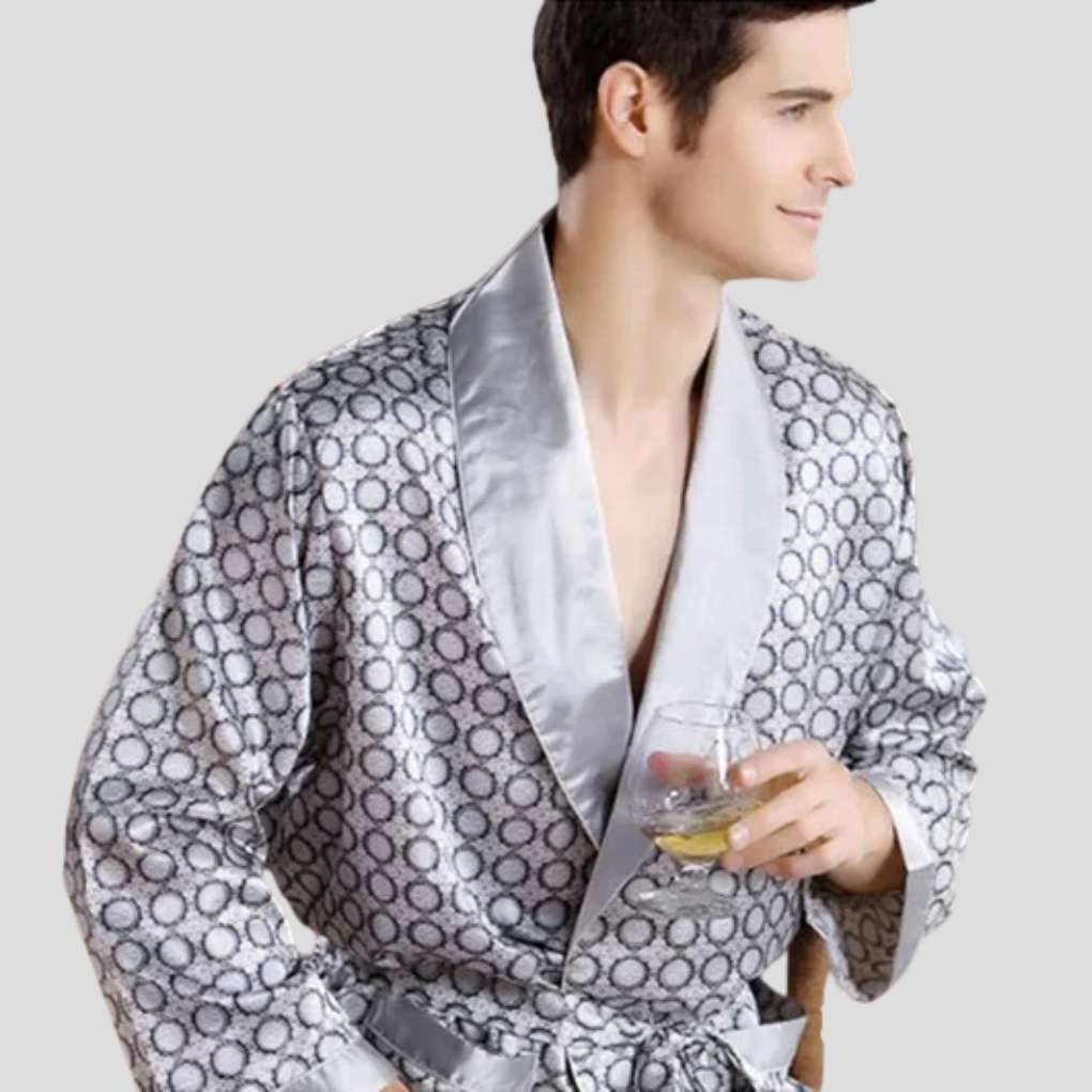 Men’s Kimono Satin Bathrobe