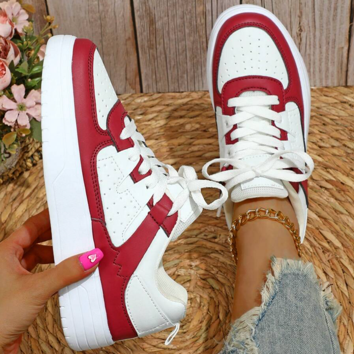 Women’s Lace-Up Sneakers with Thick Platform Sole