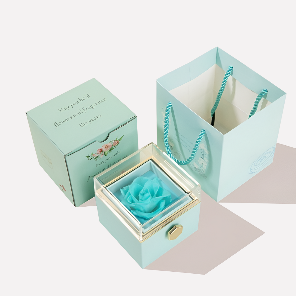 Eternal Rose With Custom Engraved Necklace