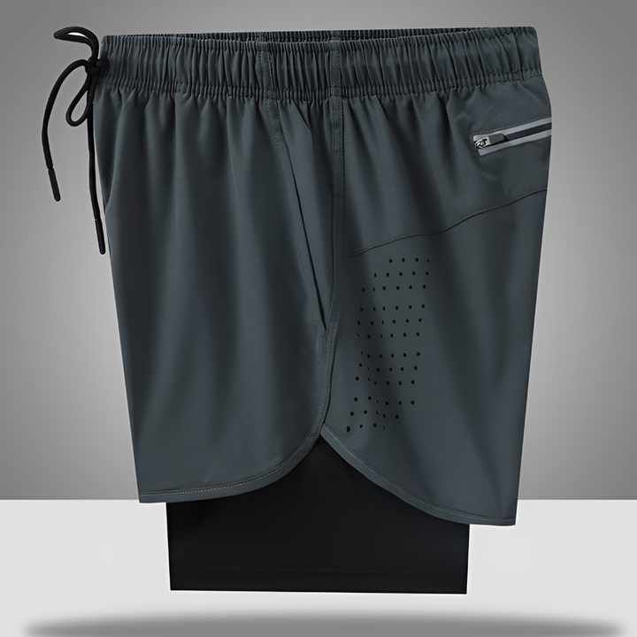 Quick-Dry Men's Running Shorts with Zipper