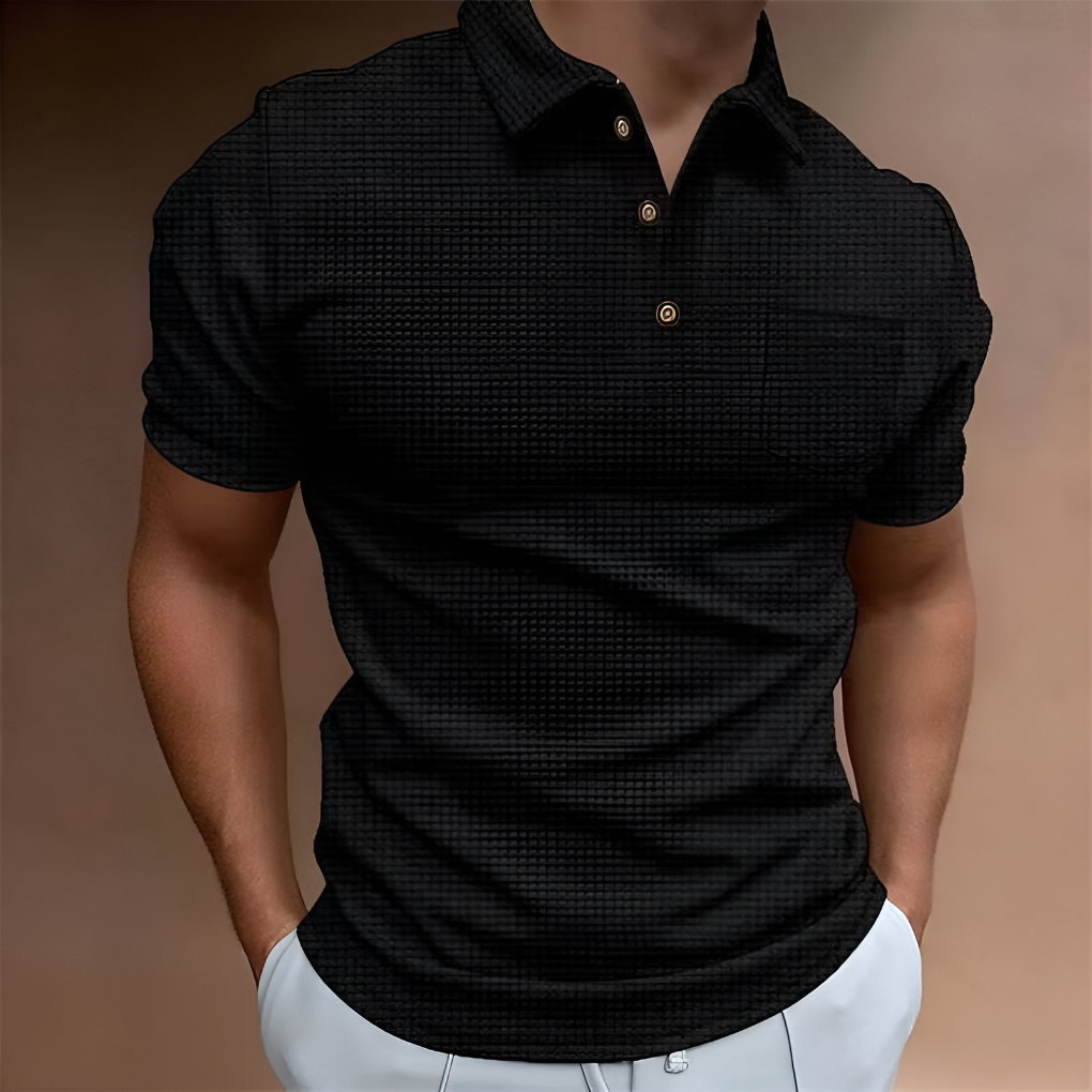 Men’s Short-Sleeve Half-Zip Polo Shirt