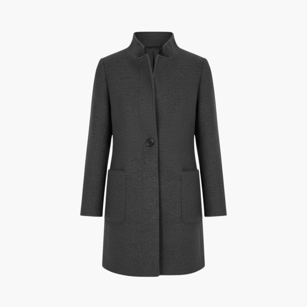 Women’s Coat with Stand Collar and Pockets