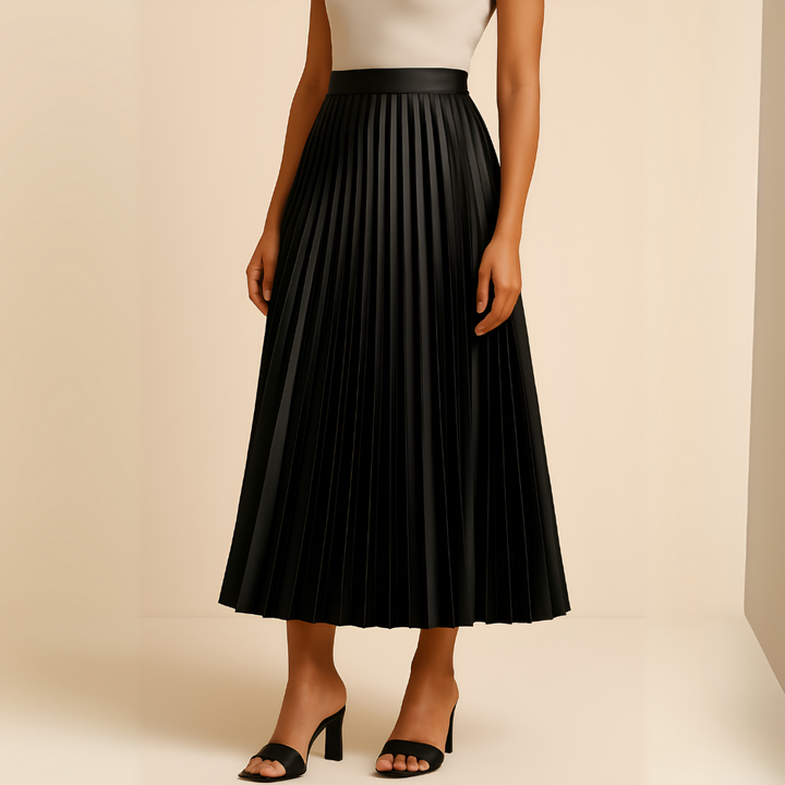 Elva Satin Pleated Skirt – Timeless Elegance and Versatility