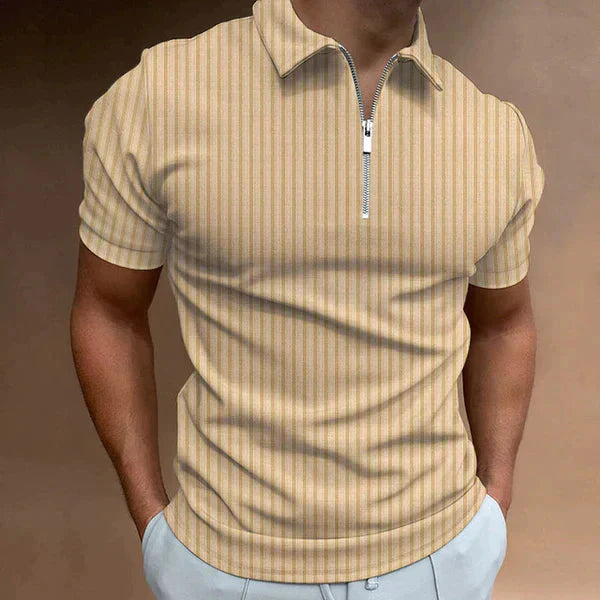 Muscle Fit Men's Polo with Zipper