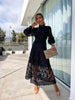Women’s Midi Dress with Long Sleeves and High Neck