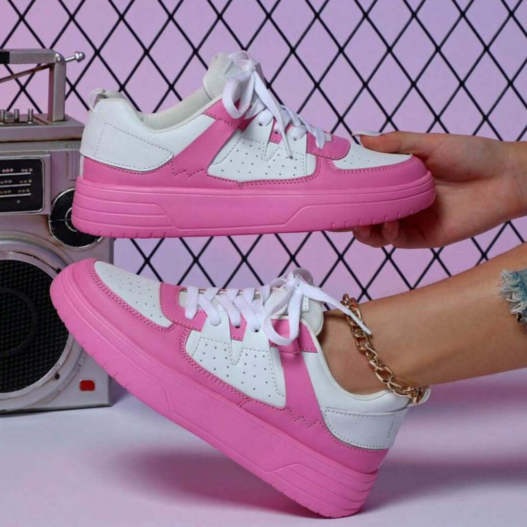 Women’s Lace-Up Sneakers with Thick Platform Sole