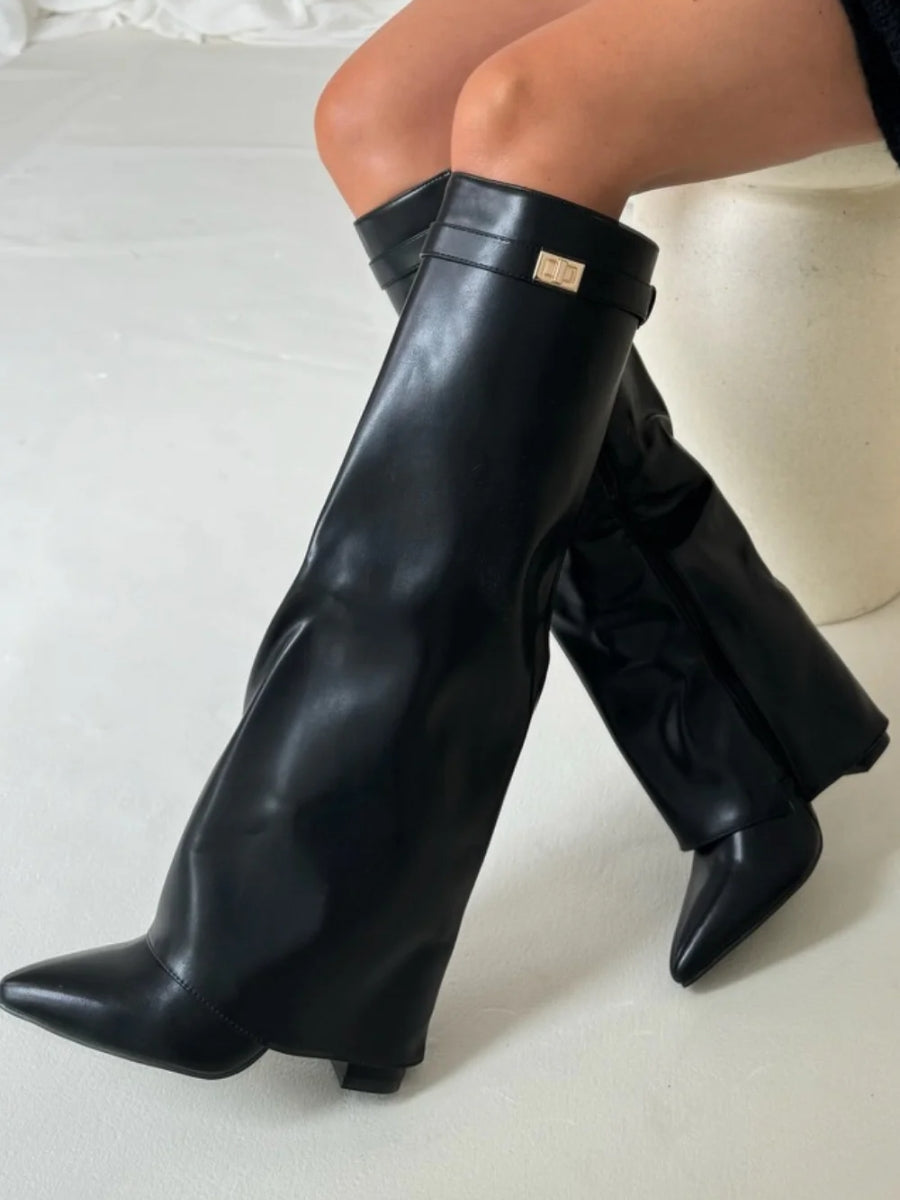 Knee-High Suede Boots with Heel  Elegant Style Meets Everyday Comfort