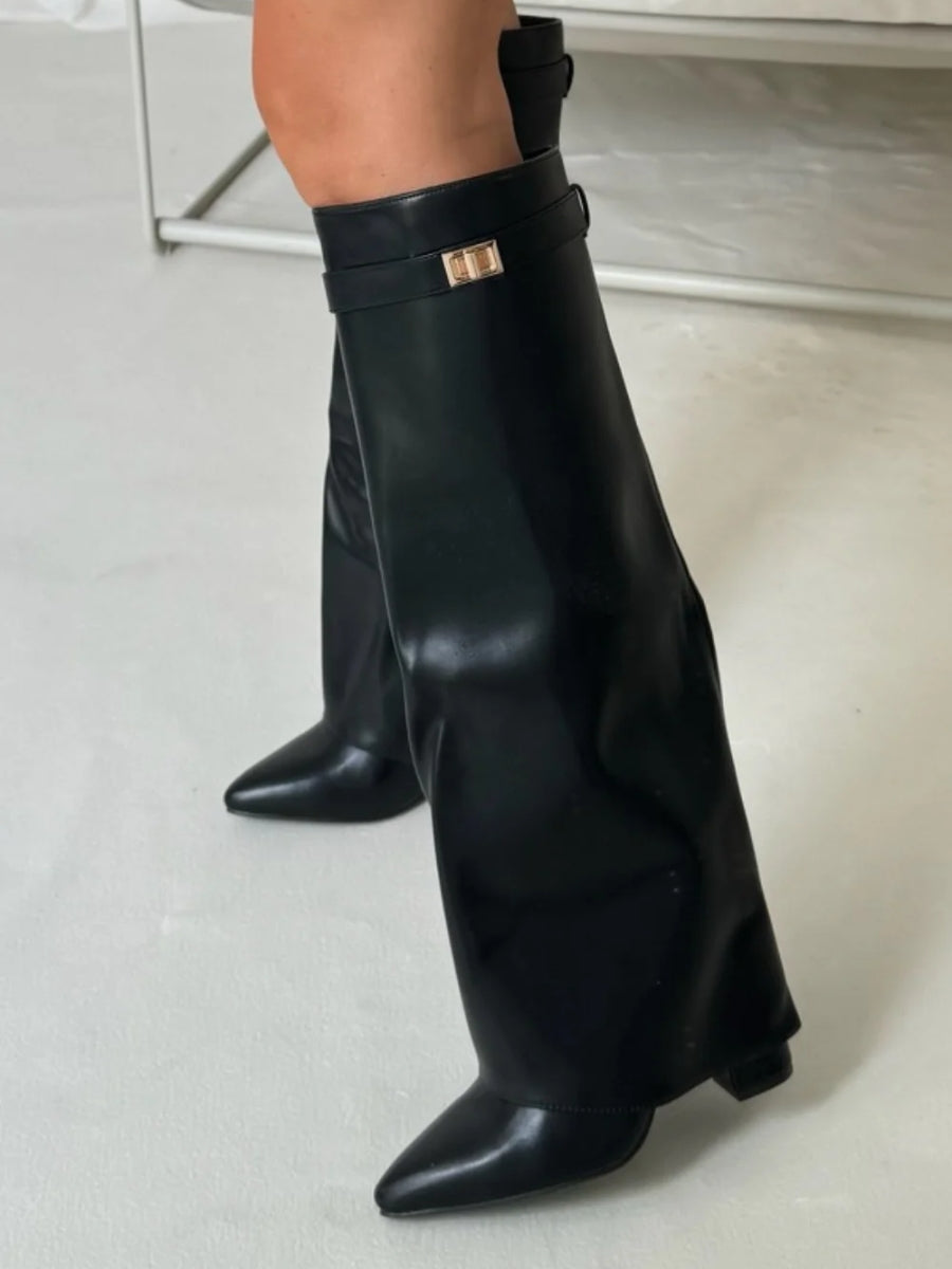 Knee-High Suede Boots with Heel  Elegant Style Meets Everyday Comfort