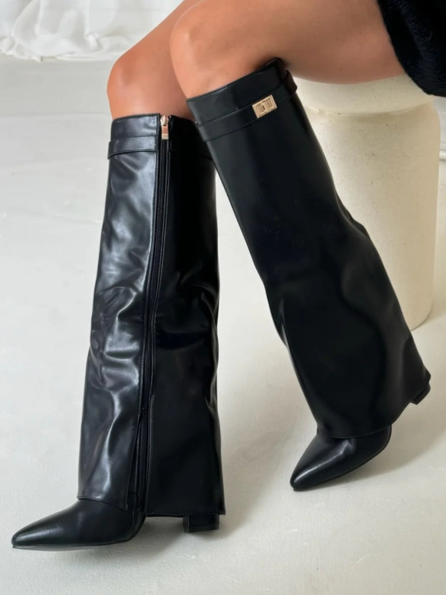 Knee-High Suede Boots with Heel  Elegant Style Meets Everyday Comfort