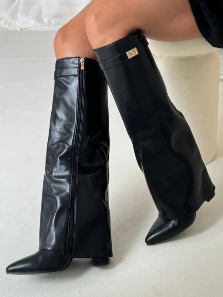 Knee-High Suede Boots with Heel  Elegant Style Meets Everyday Comfort