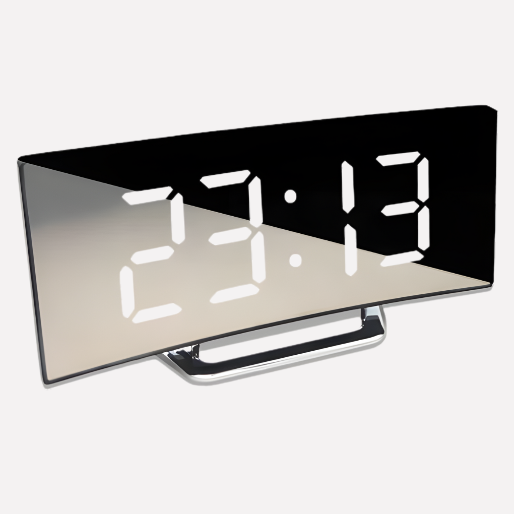 Modern Style Curved LED Digital Alarm Clock