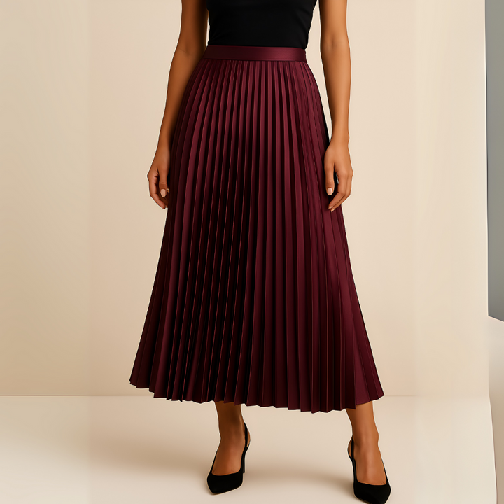 Elva Satin Pleated Skirt – Timeless Elegance and Versatility