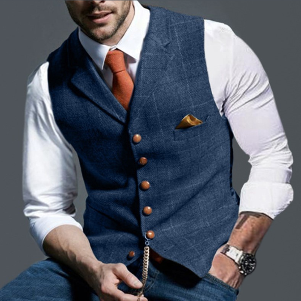 Men’s Classic V-Neck Vest – Timeless Elegance for Every Occasion