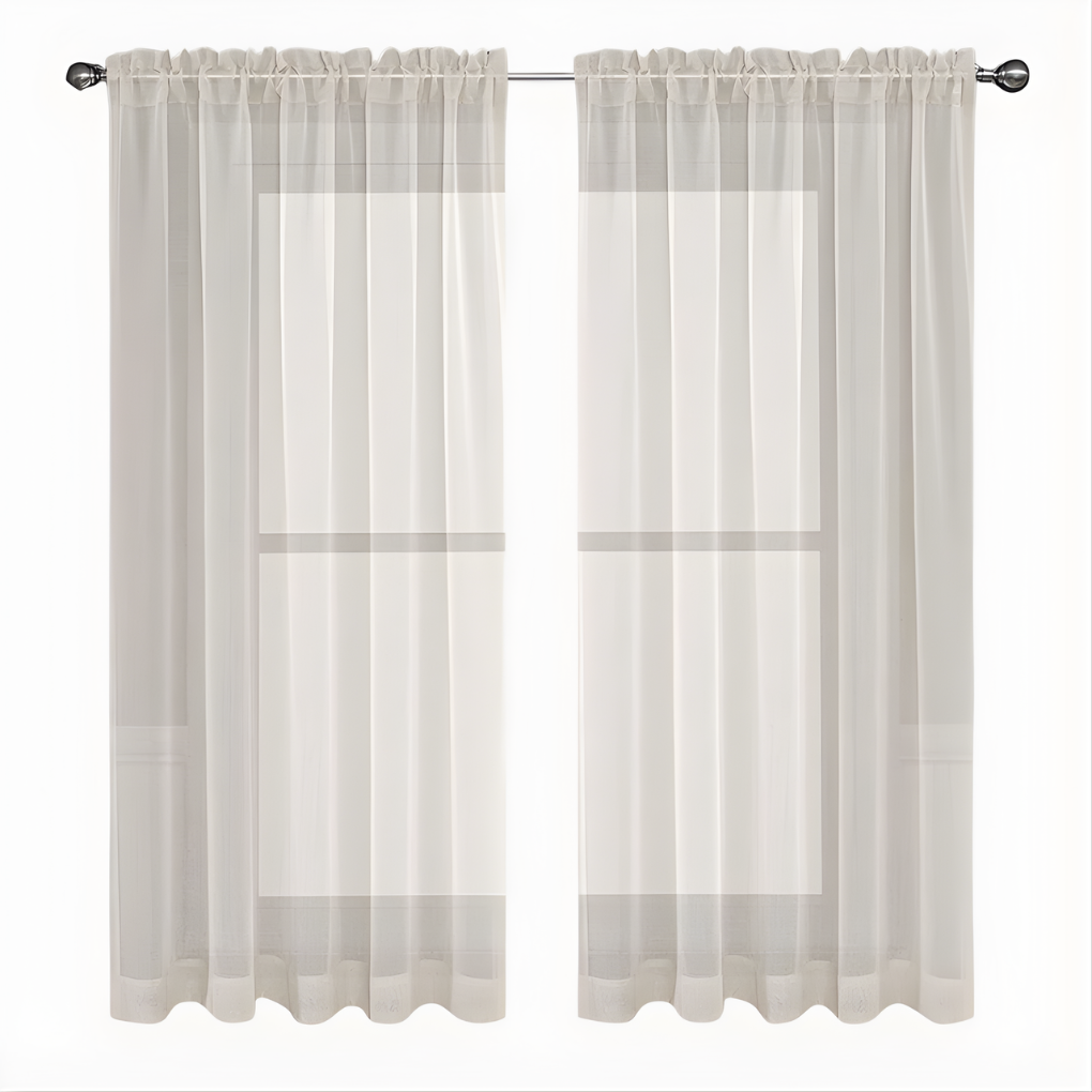 White Sheer Voile Curtain