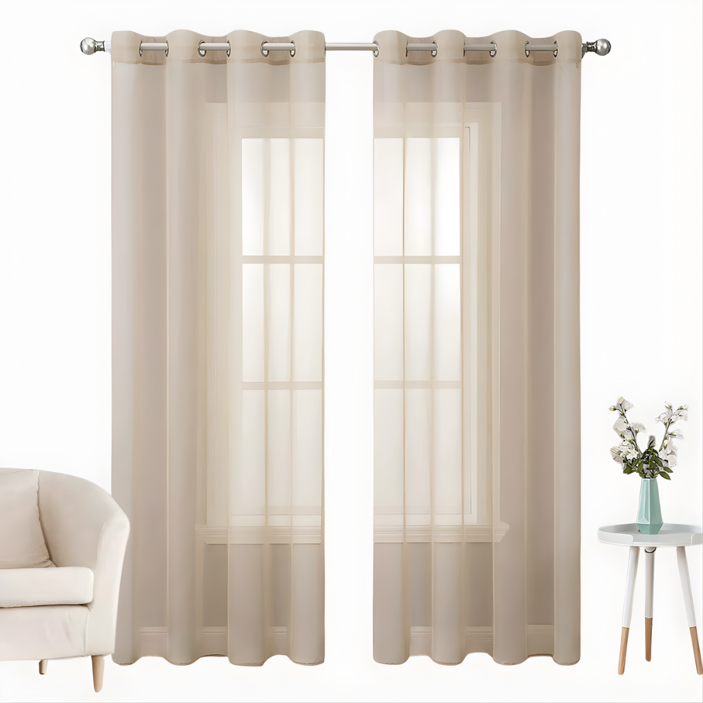 White Sheer Voile Curtain