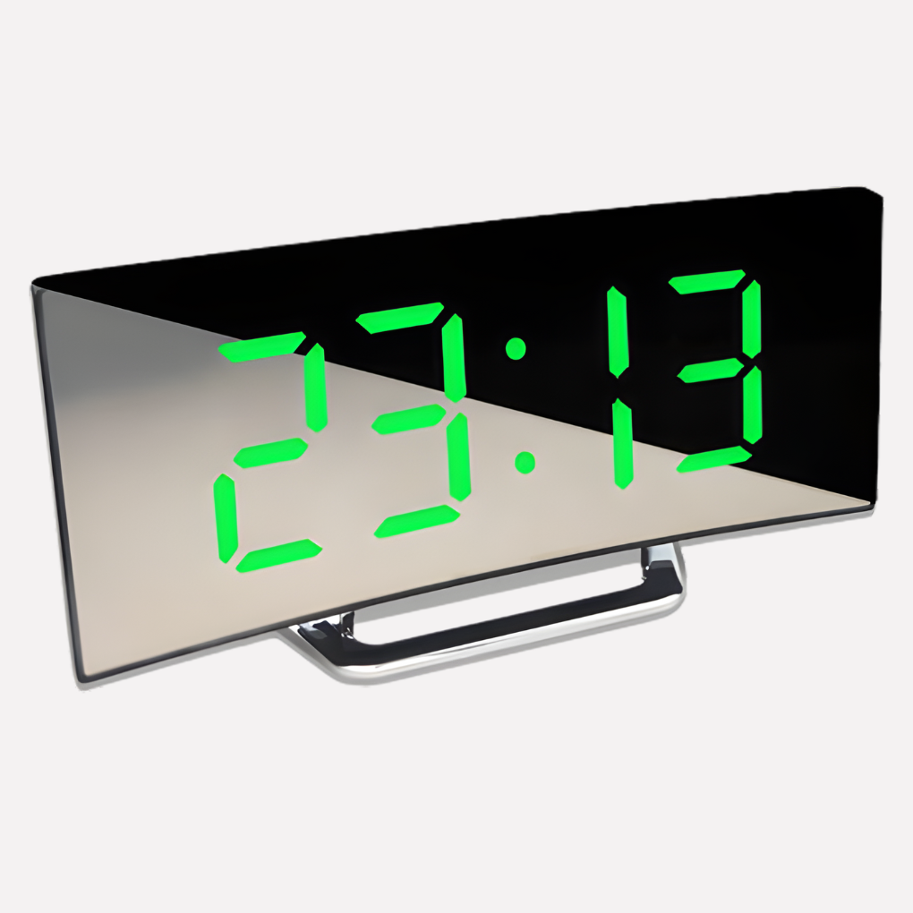 Modern Style Curved LED Digital Alarm Clock