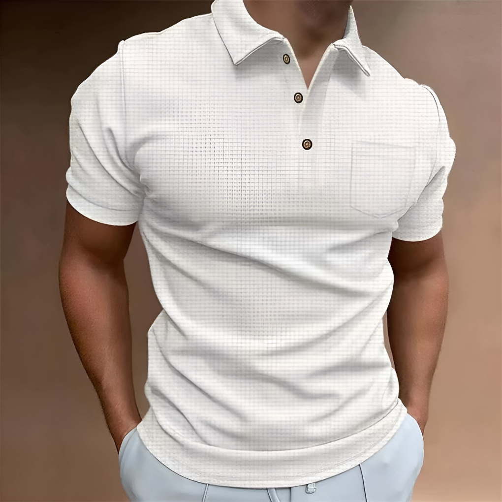 Men’s Short-Sleeve Half-Zip Polo Shirt