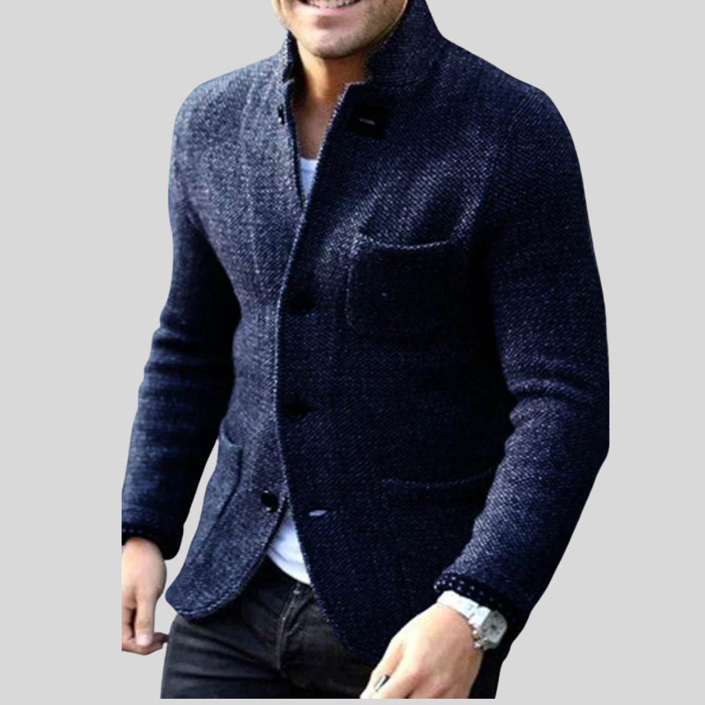 Men’s Down-Button Blazer – Modern Style with Cold-Weather Warmth